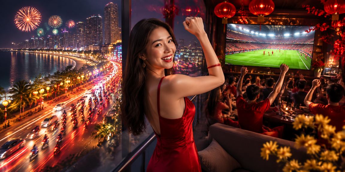 Khung cảnh giải trí casino trực tuyến tại bãi biển Đà Nẵng về đêm