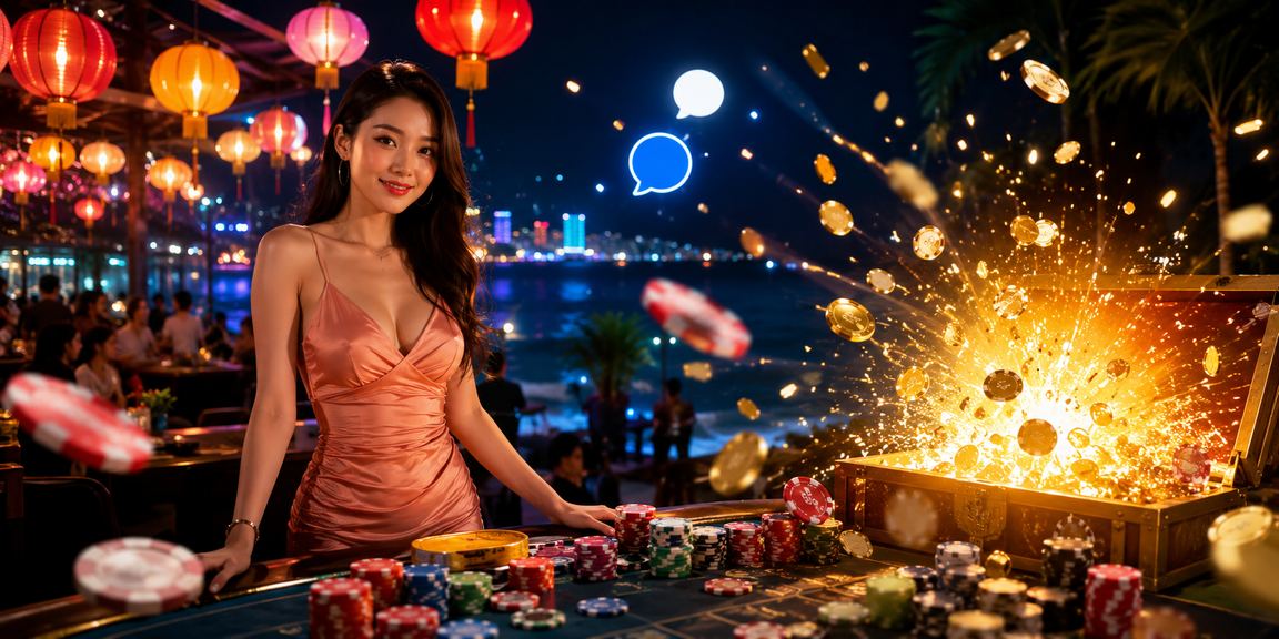 Người chơi tại chợ đêm Nha Trang trải nghiệm cá cược casino qua điện thoại
